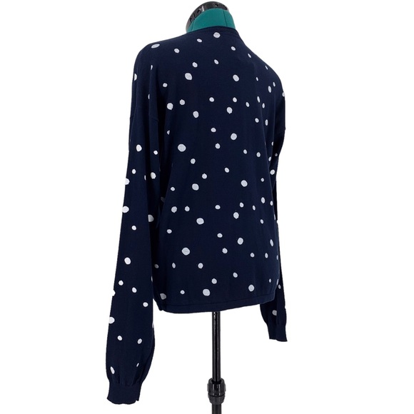 Bench NWT Navy with White Polka Dots Long Sleeve Crew Neck Cotton Sweater, 16 - Picture 7 of 16